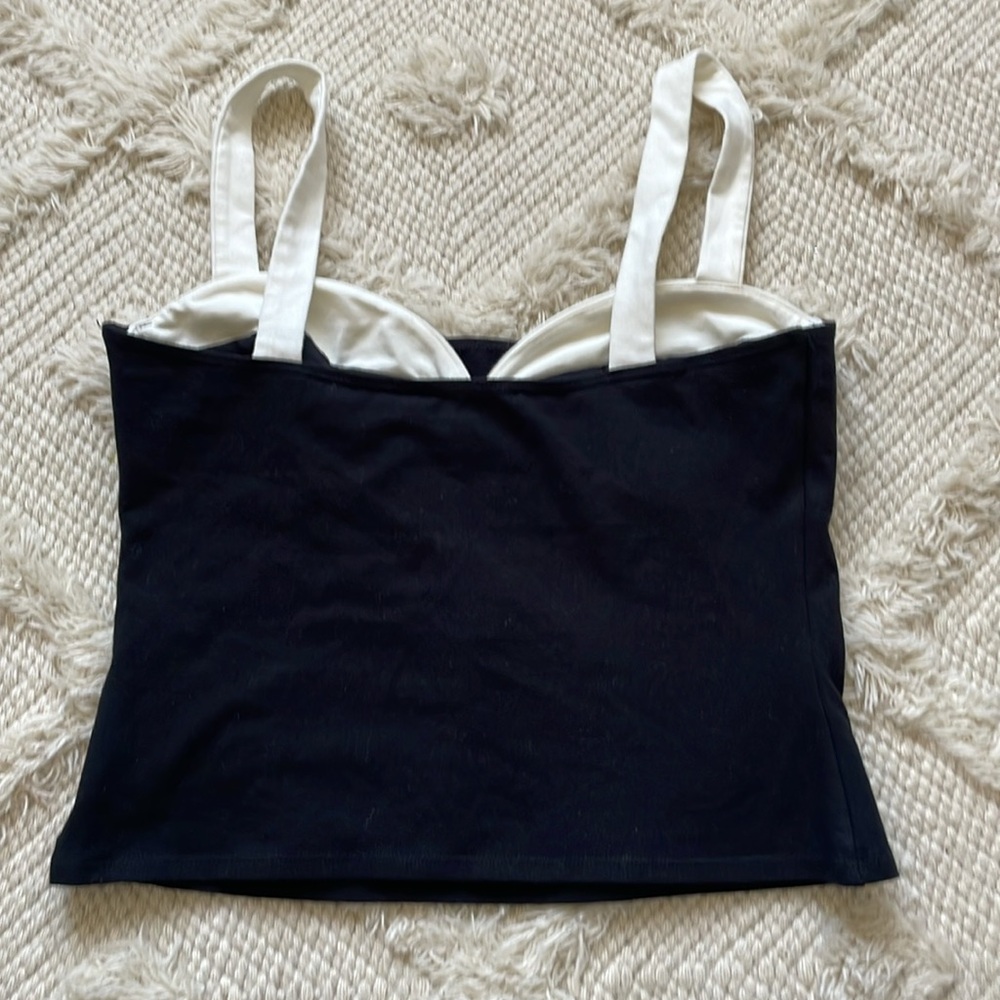 Reformation Black and White Contrast Square-Neck Camisole - Picture 7 of 7